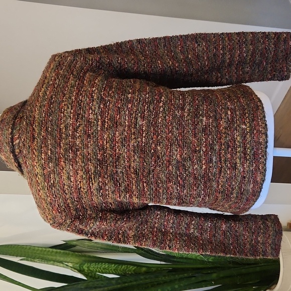 Vintage 90s Mohair Blend Multicolor Spacedye Button Up Cardigan Jacket L - Picture 4 of 12